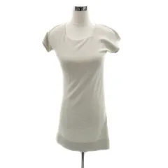 マックスマーラ MAX MARA チュニック ニット スクエアネック 半袖 ラメ ウール S ベージュ /HO5 ■GY53