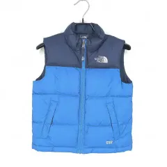 THE NORTH FACE ザノースフェイス キッズ バイカラー グースダウンベスト ブルー 120 (HU41945)