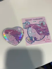 アリエル ディズニー ハート缶バッジ ホログラム