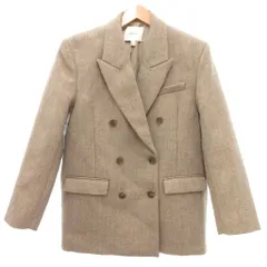 エイチ&エム H&M 美品 ジャケット ウール EUR38 茶 ブラウン ダブルブレスト ピークドラペル /NL ■ECG001