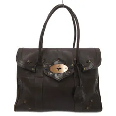 マルベリー Mulberry ベイズウォーター ハンドバッグ レザー 本革 切替 ロゴ 茶 ブラウン /JS ■GY11のサムネイル