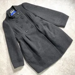 00s バーバリー ブルーレーベル ダブルボタン ウールコート ダークグレー