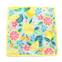 フェイラー FEILER ラブラリーバイフェイラー LOVERARY BY FEILER サンキューシトラス タオルハンカチ フルーツ柄 黄色 水色 マルチカラー /MI ■OS