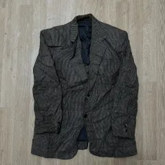 90s 日本 ヴィンテージ FIGHT OR ESCAPE マン ウール スーツ ジャケット M/95