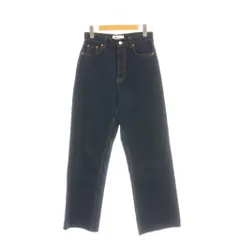 ザラ ZARA デニムパンツ ジーンズ ストレート カットオフ 36 ネイビー /DF