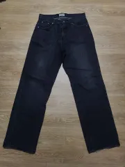ブラック ワイド デニム ズボン S