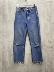 ZARA ザラ ストレート カットオフ ダメージ加工 デニムパンツ sizeUSA2/青 ■◇レディース