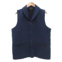 アクアスキュータム AQUASCUTUM 美品 ベスト ジャケット L 青 ブルー ショールカラー パッチポケット /NL ■GY60