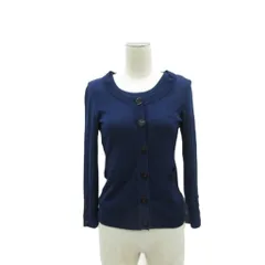 エムプルミエ ブラック M-Premier BLACK アンサンブルニット カーディガン ミドル丈 ラウンドネック カットソー ノースリーブ 38 M 紺 /SY39 ■ECA001