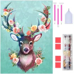 【新着商品】ダイヤモンド塗装 手作り絵画手芸キット 全面貼り付けタイプ DIY 5Dモザイクアート 芸術品 ダイアモンドビーズ絵画キット 鹿 家用装飾 キット ダイヤモンドアート 30x40cm（鹿） ダイヤモンドアート Rinimie