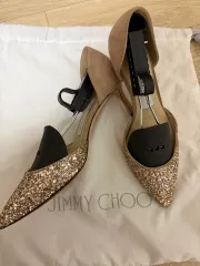 ジミーチュウ グリッターヒール シャンパン