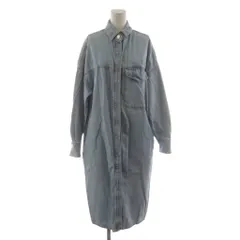 ザラ ZARA デニムワンピース ロング 長袖 S 水色 ライトブルー /AN44