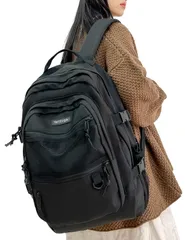 【数量限定】大容量 防水 通学 レディース 軽量 リュックサック 15.6インチ PC 収納 多機能 耐久性 通気性 バックパック 人気 韓国 リュック 可愛い タウンリュック 高校生 女子 大人 シンプル おしゃれ 黑 通勤 男女兼用