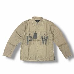 미사용 MINUS PW Slash Seam HBT Work Shirt With Damaged (FROM COAL MINE) 데미지 워크 셔츠 마이너스 M-P1-TP2 더스트 그레이 1 (12587M)