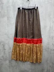 ■新品 GU×UNDERCOVER ジーユー×アンダーカバー コンビネーション ロング スカート sizeM/ブラウン ■◆レディース