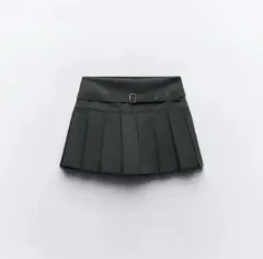 新品 ZARA ボックス プリーツ スカート パンツ S