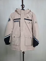 130 PUMA プーマ キッズ 冬 ダウン アウター ベージュ