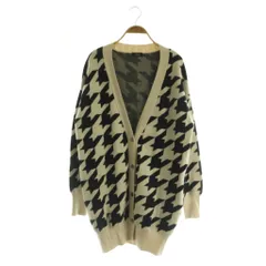 ジャーナルスタンダードレサージュ journal standard L'essage 千鳥柄 ニットカーディガン ロング ブラック /MY ■OS