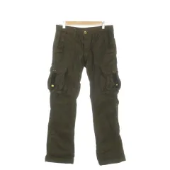 ブルーウェイ Blue Way surplus カーゴパンツ M 30 緑 グリーン カーキ 無地 カーゴポケット スタッズ装飾 /AH26 ■ECA002のサムネイル
