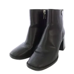 コーチ COACH ショートブーツ スクエアトゥ レザー 6.5C 黒 CT606 /TK