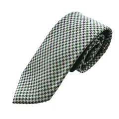ブラックレーベルクレストブリッジ BLACK LABEL CRESTBRIDGE ネクタイ 千鳥柄 緑 グリーン 白 ホワイト /SS ■OS