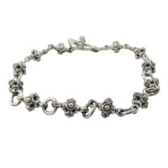 DEAL DESIGN スカル ローズ シルバー ブレスレット - メルカリ