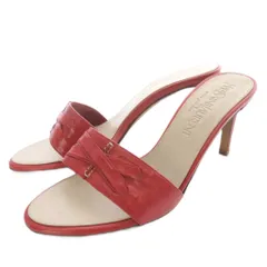 イヴサンローラン YVES SAINT LAURENT ヒール ミュール レザー 36 赤