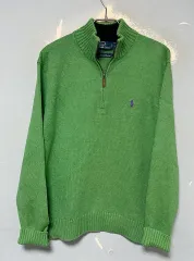 POLO ポロ メンズ ハーフジップ ニット コットン カジュアル 冬 L 100