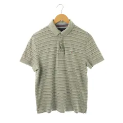 トミーヒルフィガー TOMMY HILFIGER ポロシャツ ボーダー 半袖 M グレー /HK ■ECB001