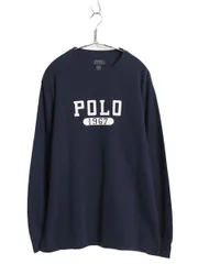【お得なクーポン配布中!】 ポロ ラルフローレン 2段 プリント サーマル 長袖 Tシャツ メンズ XL / 古着 ロンT アンダーシャツ ワッフル 長袖Tシャツ 大きいサイズ 紺