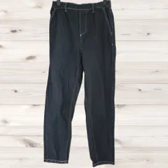 B1543 スタディオクリップ studio CLIP カジュアルパンツ ズボン(M) 黒 綿 ウエストゴム