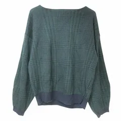 アズノウアズ オオラカ AS KNOW AS olaca グレンチェックの夢PO 大きいサイズ ニット セーター ON0538 長袖 厚手 15 XL相当 グリーン ネイビー Xのサムネイル