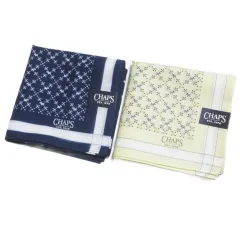 チャップス CHAPS タグ付き ハンカチ 2枚セット 総柄 ネイビー系 ベージュ系 /X