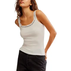 フリーピープル レディース トップス タンクトップ Free People Only You Tank Top Womens Ivory アイボリーのサムネイル