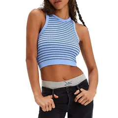 フリーピープル レディース トップス タンクトップ Free People Youre Up Cami Womens Blue Combo ブルーのサムネイル