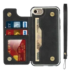 8/ 6/ 6s iPhone7/ 縄掛けケース for 背面 PUレザー for IC ケース手帳型 カード収納 第2世代 軽量 スタンド機能 2020 ボタン磁気 SE 多機能 アイフォンSE2/SE3/7/8/6/6s SE スマホケース 第3世代/ 耐