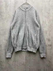 美品 nano universe ナノユニバース ハイネック 長袖 ジップアップ リブニット セーター ブルゾン カーディガン sizeM/グレー ◆■メンズ