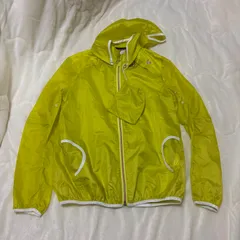le coq sportif ナイロンジャケット Mサイズ ライムグリーン 軽量 フード付き レディース