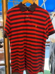 ポロ ラルフローレン イエローポニー レッド ストライプ 半袖 カラーTシャツ