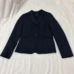 グリーンレーベルリラクシング テーラードジャケット ネイビー 34 ストライプ オフィス