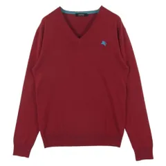 BURBERRY バーバリー BMT02-501-16 BLACK LABEL ブラックレーベル ウール Vネック ニット セーター レッド系 2【中古】