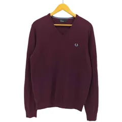 フレッドペリー FRED PERRY メリノウール ワンポイント刺繍 Vネック ニット セーター  メンズ import：M 
