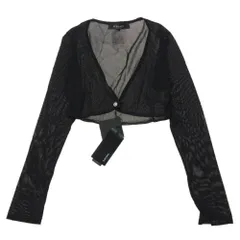 VERSACE ヴェルサーチ 1009992 クロップド シアーニット ショート 1ボタン カーディガン ブラック系 38【中古】のサムネイル