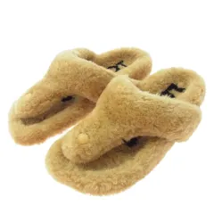 LOEWE ロエベ 23AW Shearling ease toe sandal ムートン スライド サンダル ブラウン系 37【極上美品】【中古】のサムネイル