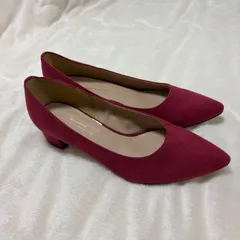 UNITED ARROWS green label relaxing パンプス 22.5cm ボルドー スエード調 3cmヒールのサムネイル