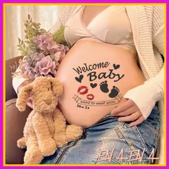 マタニティフォト シール 女の子 男の子 赤ちゃん 足形 シルエット マタニティフォトシール マタニティふぉと シール 人気 マタニティフォト マタニティペイント ベリーペイント タトゥー かわいい プレゼント 出産祝い マタニティシール 顔 妊婦 セルフ 1