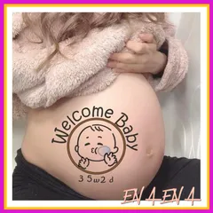 マタニティフォト シール 女の子 男の子 お腹の中の赤ちゃん マタニティフォトシール マタニティふぉと シール 人気 マタニティフォト マタニティペイント ベリーペイント タトゥー かわいい プレゼント 出産祝い マタニティシール 顔 妊婦 セルフ フォト 1