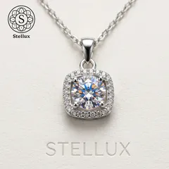 【国内検品済・この輝き、お値段以上】モアサナイト・ネックレス/1ct/クッションハロー/鑑定書付/S925刻印/18kWGコーテ/金属アレルギー対応/プレゼント・ギフトにも◎/ご褒美/45cm/オフィスカジュアル/トラベルジュエリー