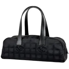 シャネル CHANEL ニュートラベルライン ハンドバッグ ミニボストン ココマーク ハンドバッグ ナイロンジャガード ブラック A15828 レディース 【中古】