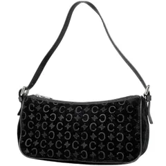 セリーヌ CELINE Cマカダム柄 ハンドバッグ ロゴ ハンドバッグ スエード ブラック レディース 【中古】